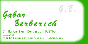 gabor berberich business card